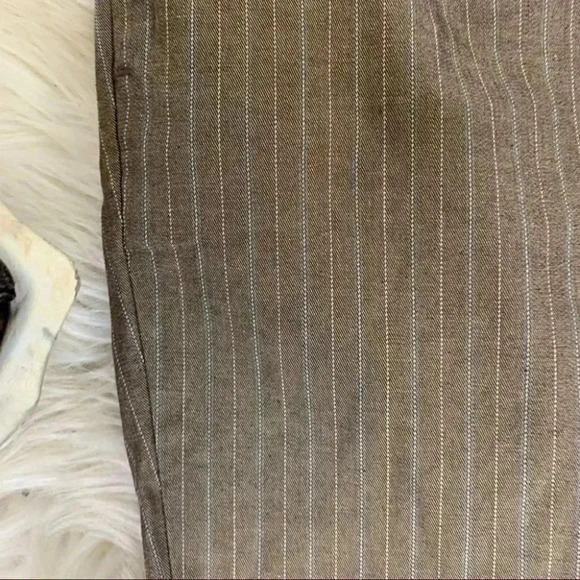 Nwot Ann Taylor Loft brown pinstripe Julie trouser pants 8 or m - Picture 8 of 10